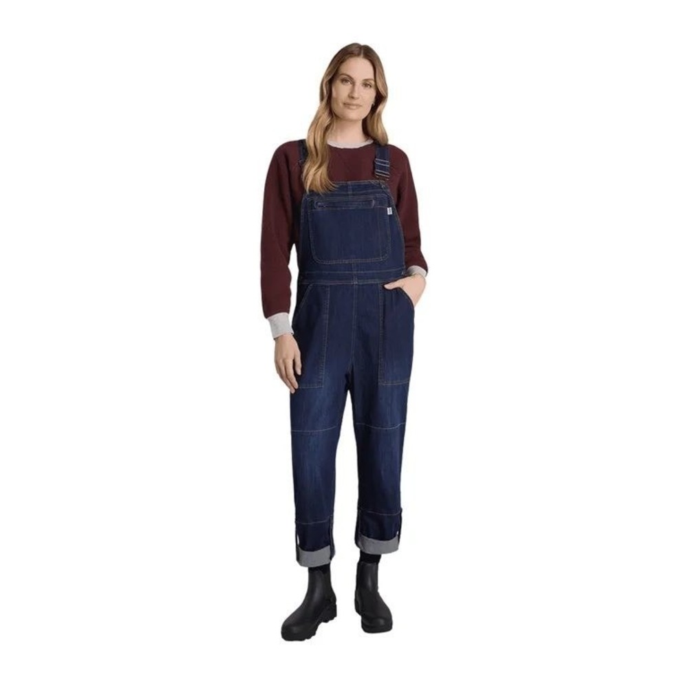 Martha Stewart Women Dark Wash Soft Stretch Denim Utility Overalls Size XLarge